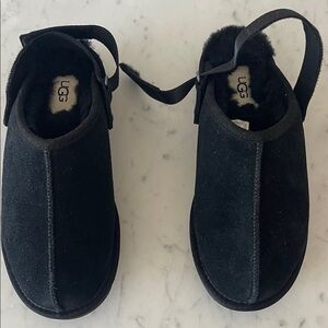UGG Black Shearling Lined Slippers